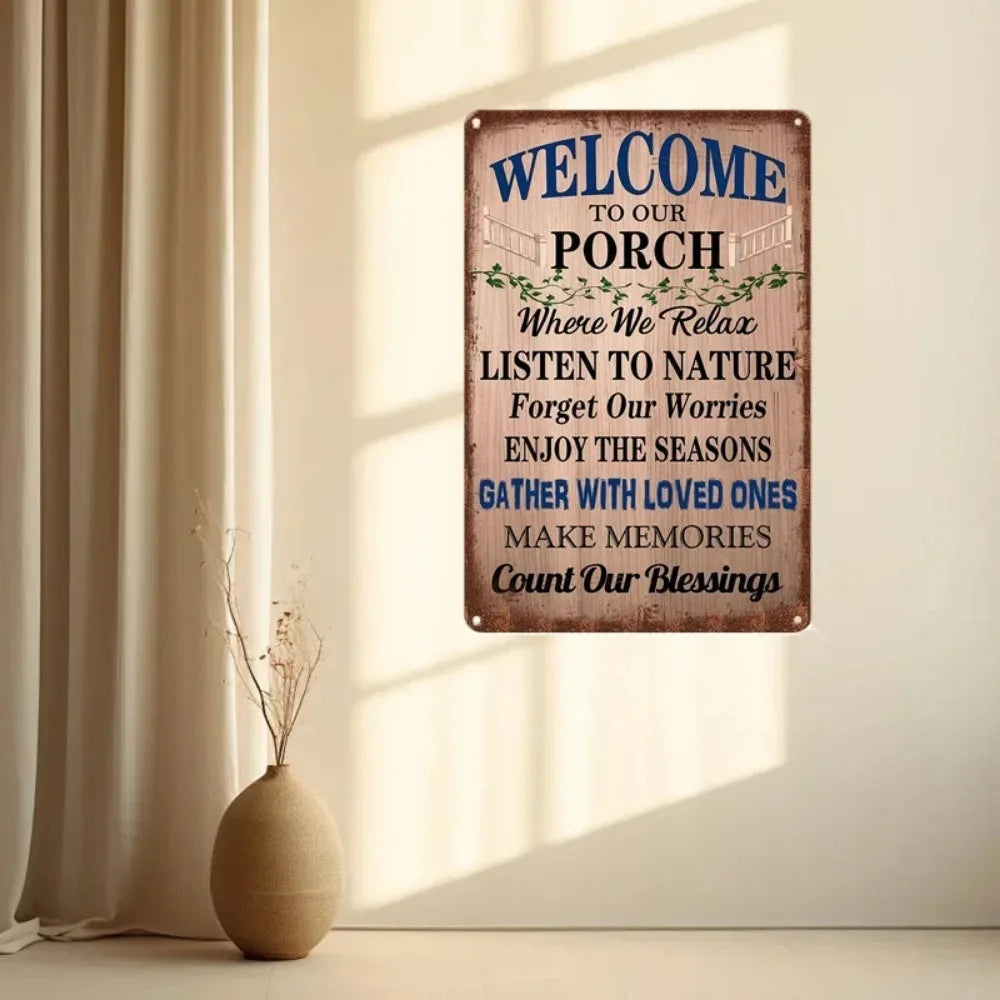 "Where Stories Begin" Vintage Aluminum Porch Art