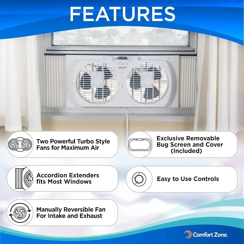 Twin Portable Air Cooler With Reversible Airflow Control