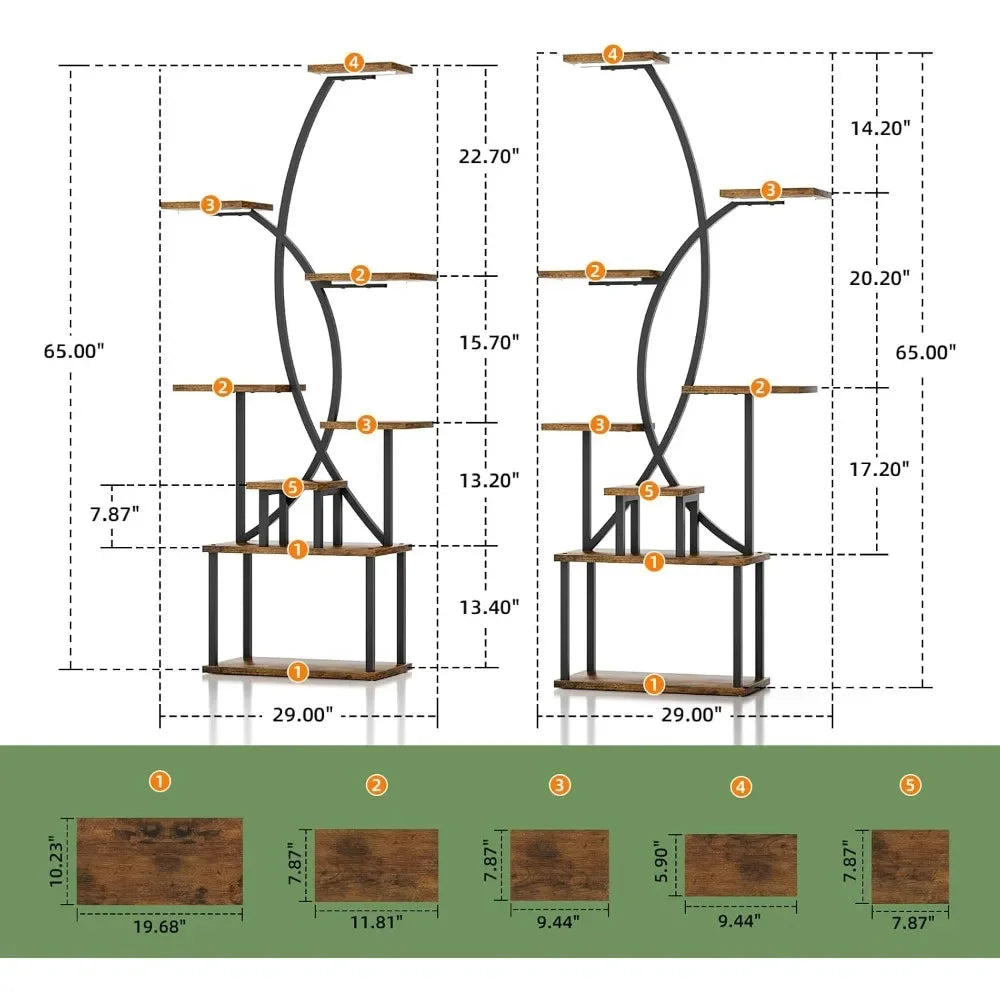 Plant Stand Indoor with Multiple Grow Lights