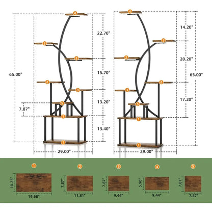 Plant Stand Indoor with Multiple Grow Lights