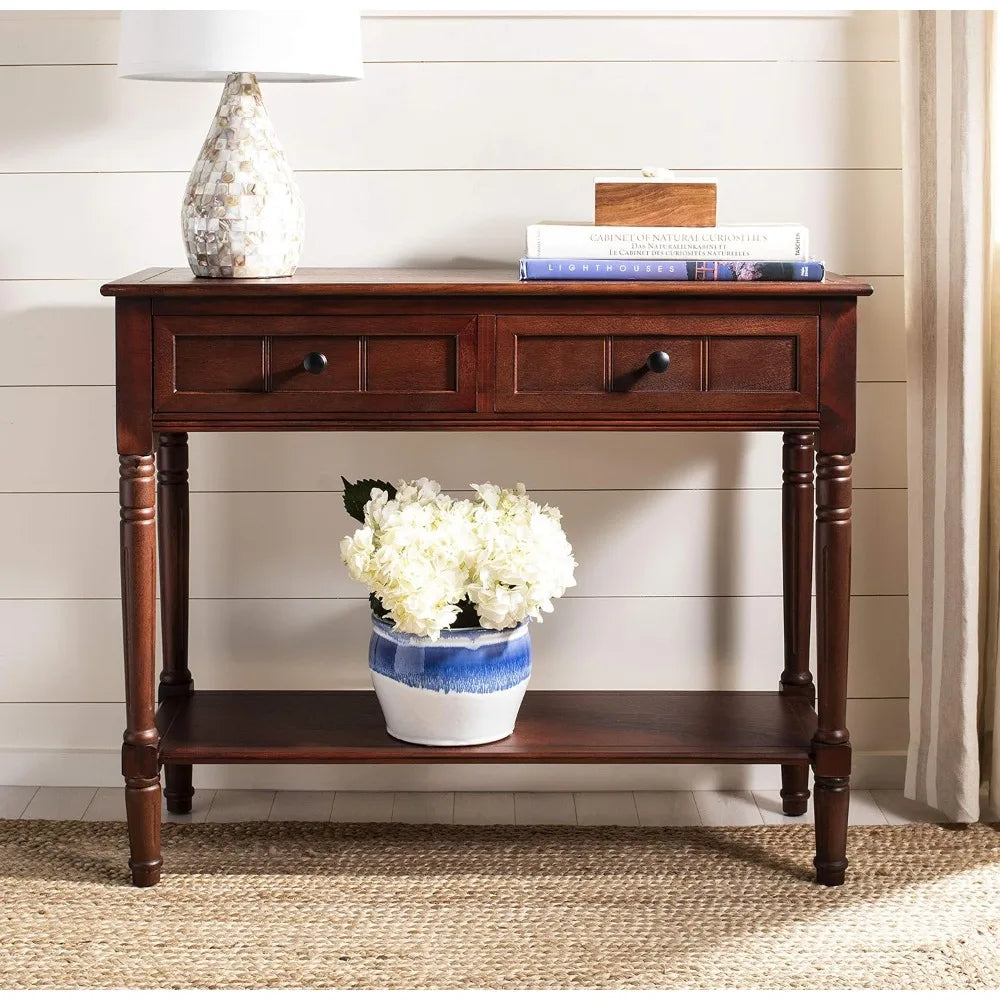 2-drawer Dark Cherry Console Table