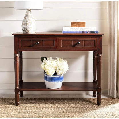 2-drawer Dark Cherry Console Table