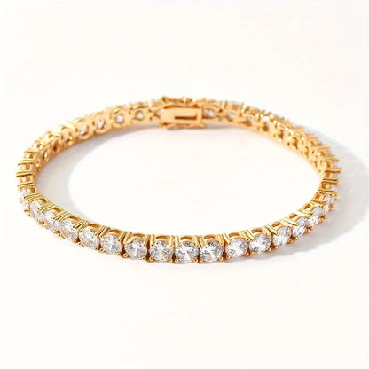 New Pure Copper Zirconia Tennis Chain Bracelet