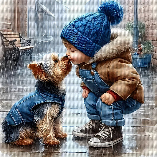 Full Embroidery 11CT Printed Boy Cross Stitch