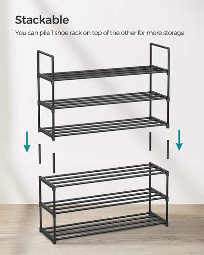 3 Tier Shoe Organizer, Metal Shoe Shelf