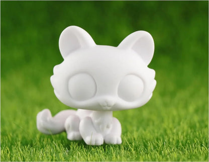 White Lovely Shorthair Cat, Collie and Husky Figurines