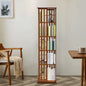 5-Tier Bamboo Rotating Bookcase,Tan/Wood Color