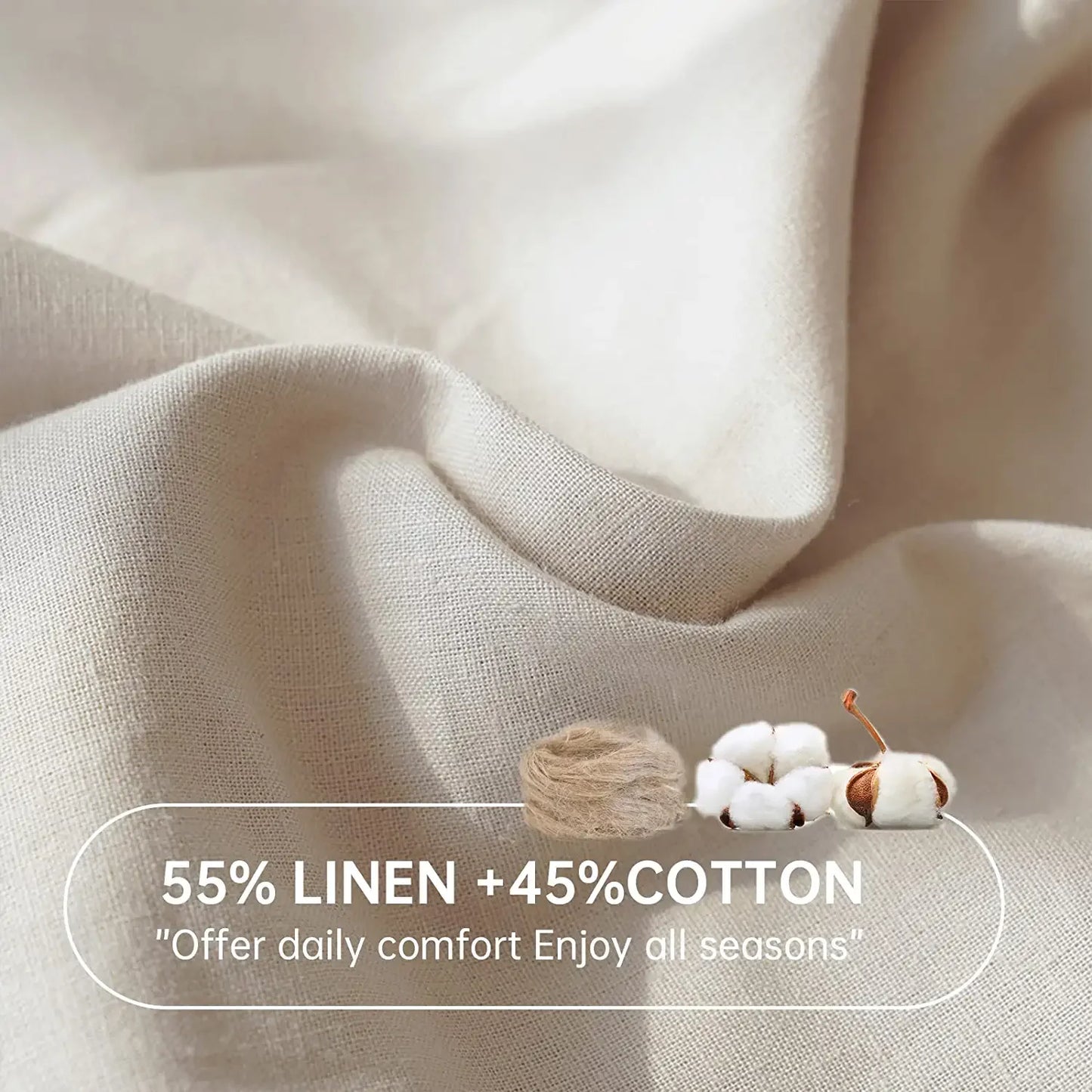 Simple & Opulence Linen Fitted Sheet Mattress Cover