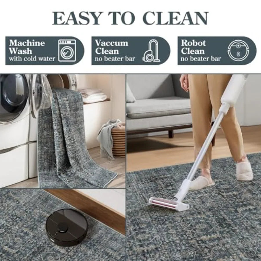 Washable Area Rug 8x10 Vintage Distressed Rugs