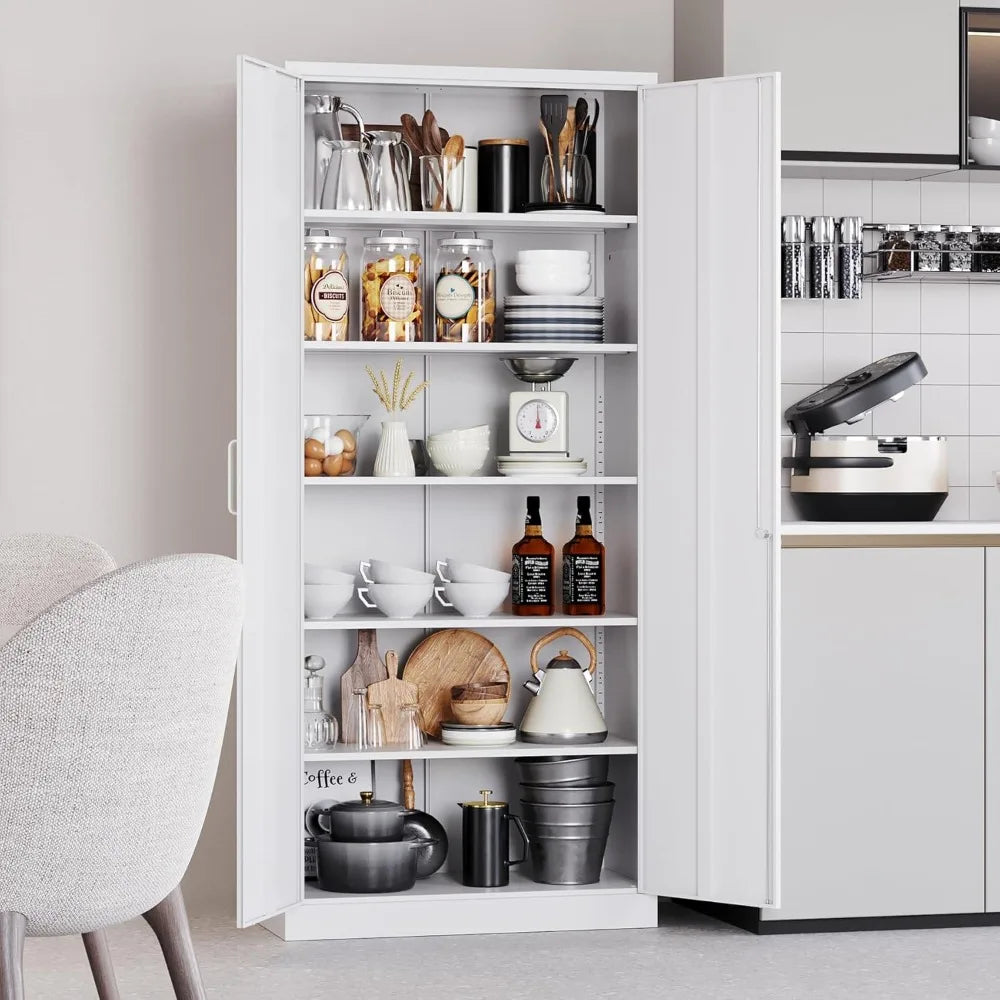 Popular White Metal Storage Cabinet Adjustable Shelves