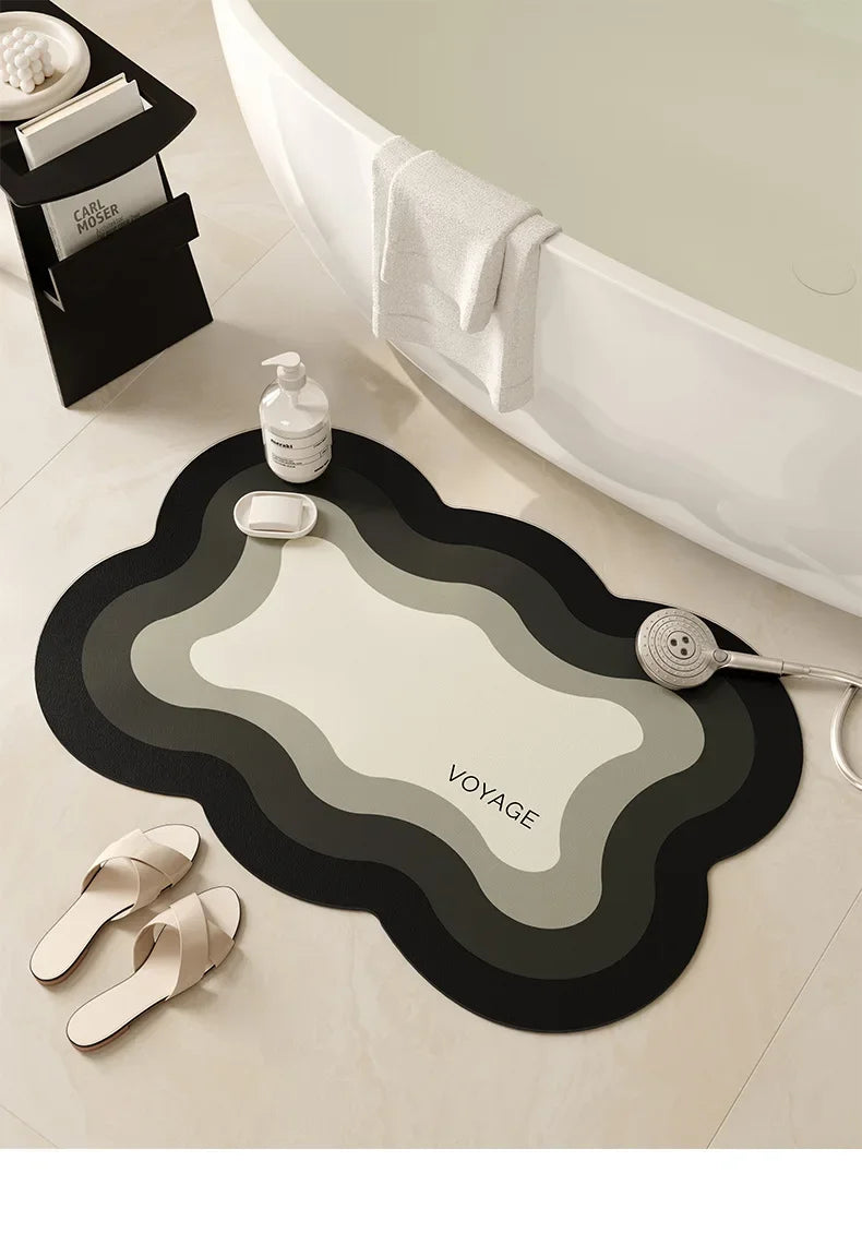 Light Luxury Bathroom Absorbent Floor Mat Non-Slip