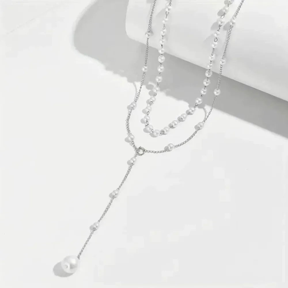 2025 New Imitation Pearl Double Layered Choker