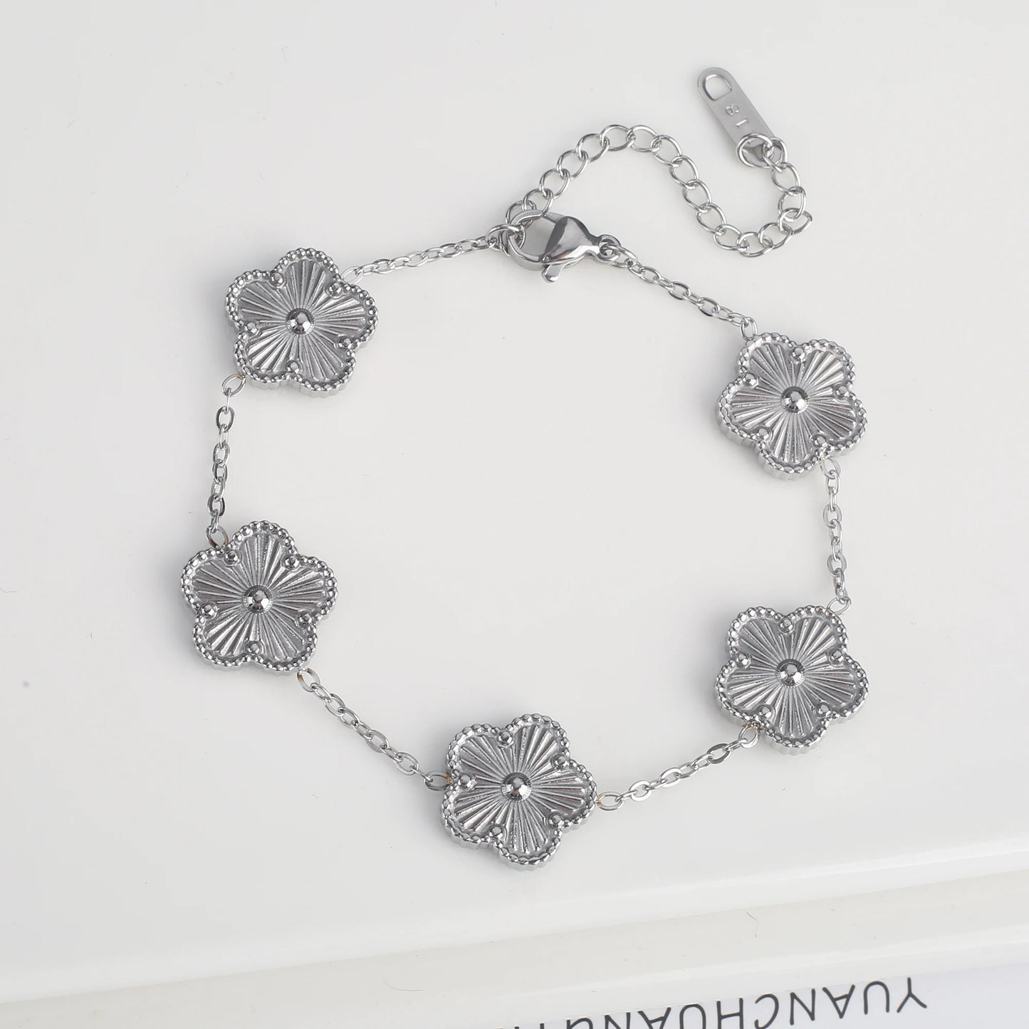 Luxury Stainless Steel Adjustable Five Flower Bracelet