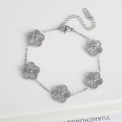 Luxury Stainless Steel Adjustable Five Flower Bracelet