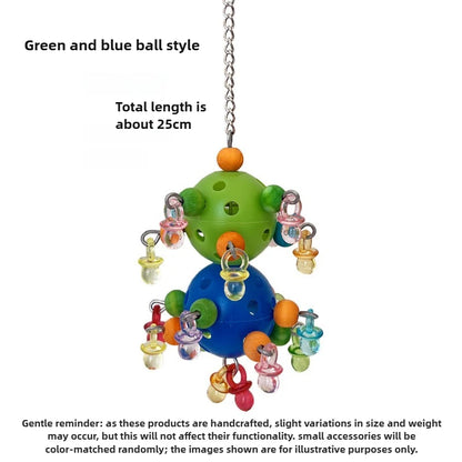 Bird Parrot Toy Colorful Bites Ball with Foraging Holes
