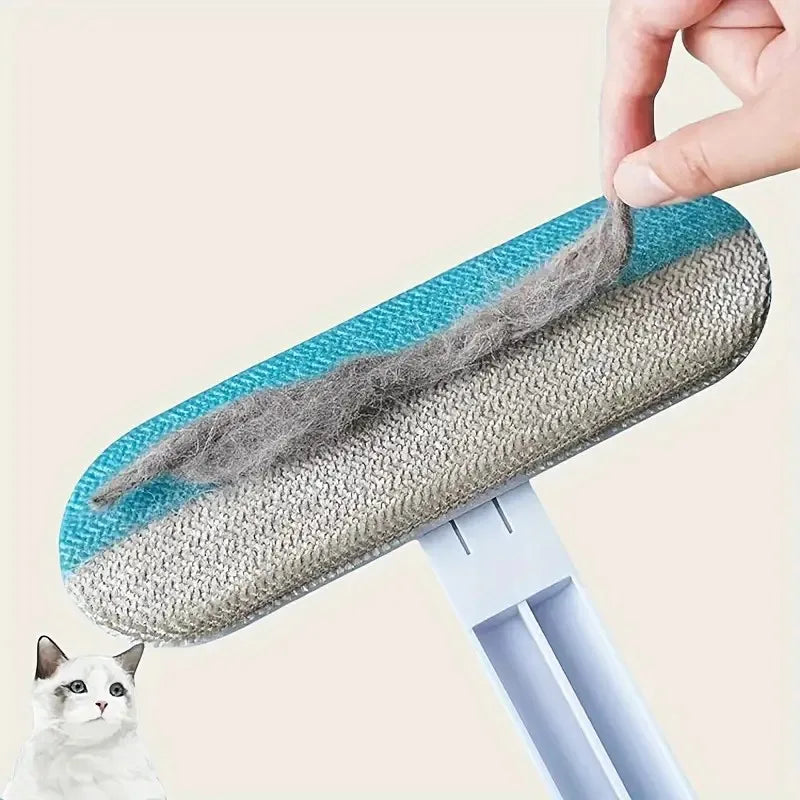 Durable Long-Handle Pet Hair Remover Brush