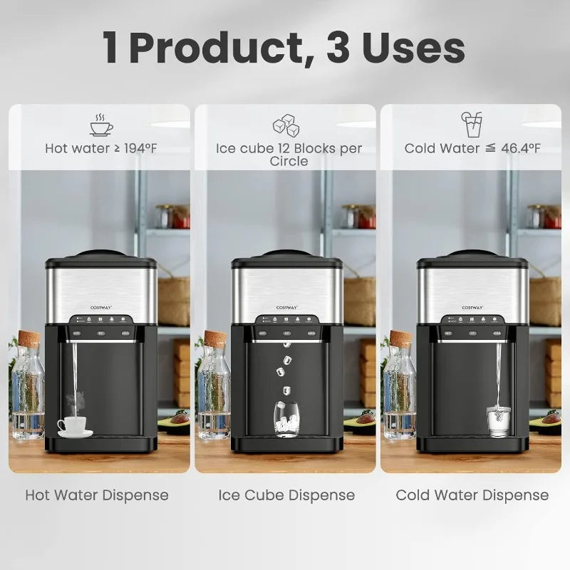 3-in-1 Countertop Water Dispenser with Ice Maker