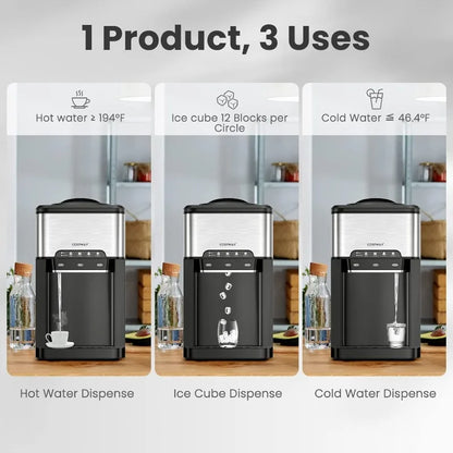 3-in-1 Countertop Water Dispenser with Ice Maker