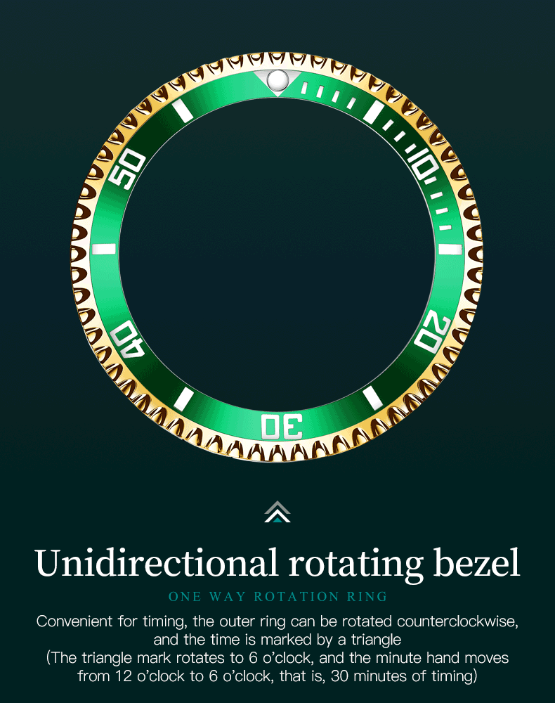 Men's Waterproof Stainless Steel Watches Moon Phase