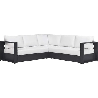 Aluminum 3-Piece Outdoor Patio Furniture Gray White