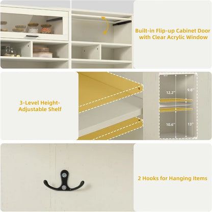 Farmhouse-Style Kitchen Pantry Cabinet with Drawers