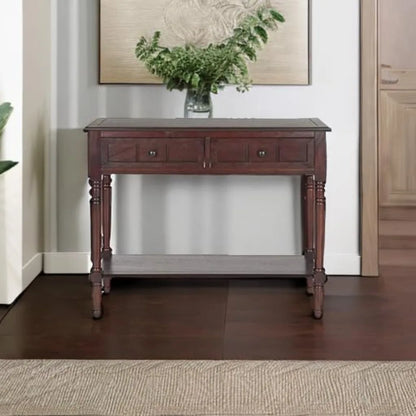 2-drawer Dark Cherry Console Table