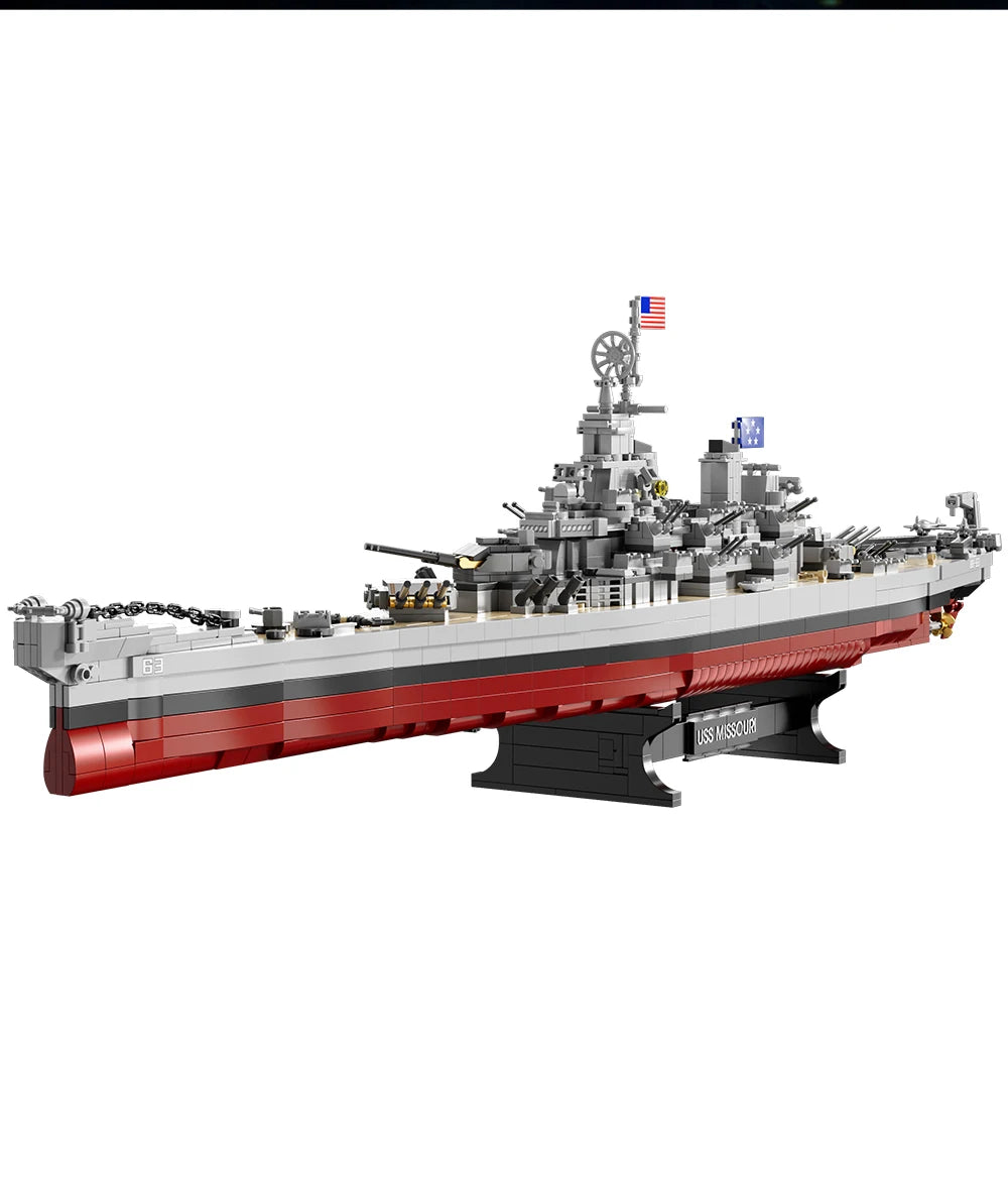 USS Missouri battleship model building block kit