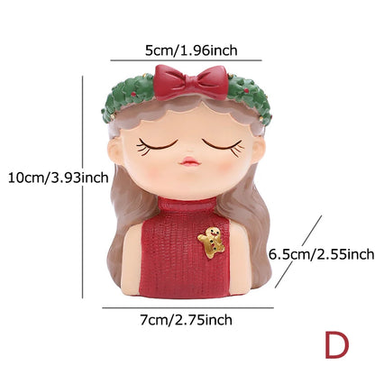 Cute Cartoon Girl Resin Flower Pot Desktop