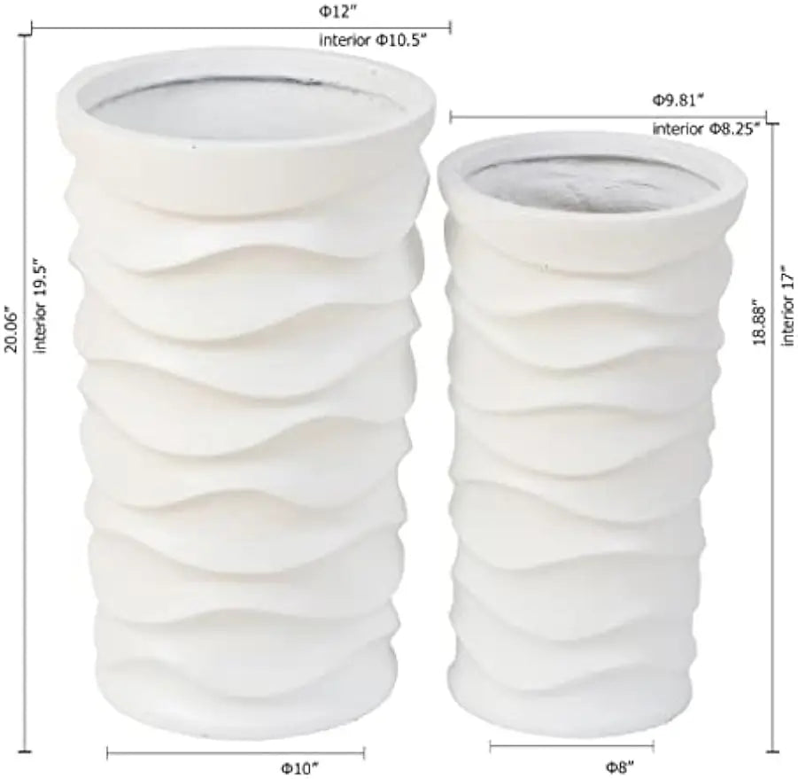 Tall Planters for Outdoor Plants, Set of 2