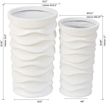 Tall Planters for Outdoor Plants, Set of 2