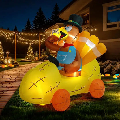 Thanksgiving Easy Inflatable Turkey Driving Corn Car