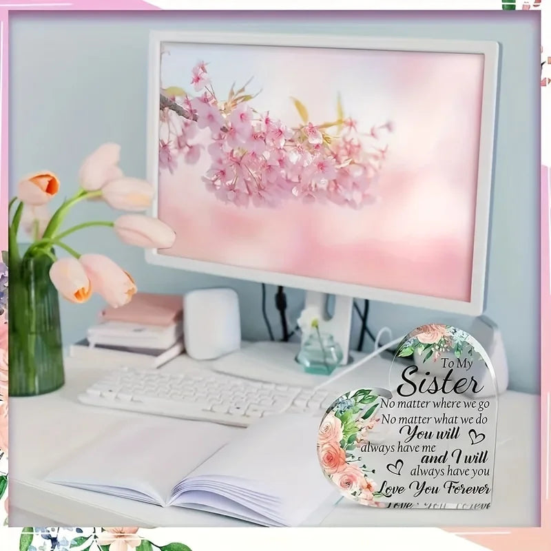 Sunflower Friendship Plaque Inspirational Acrylic Gift