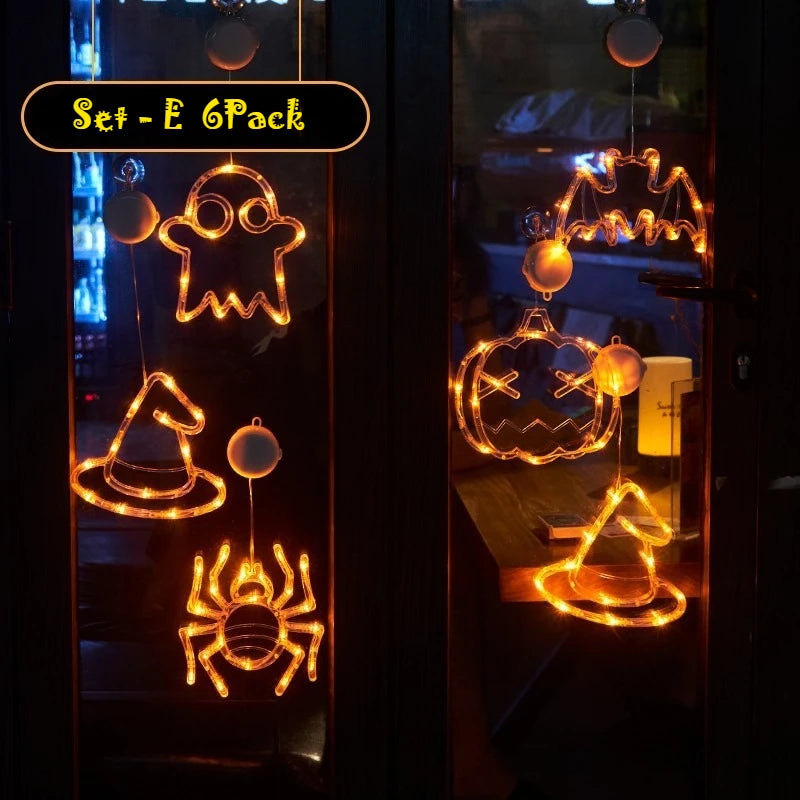 Halloween LED Sucker Lamp Window Hanging Decorations