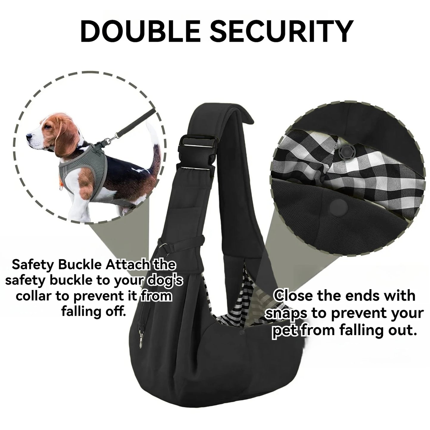 Small pet sling holder, hands-free reversible