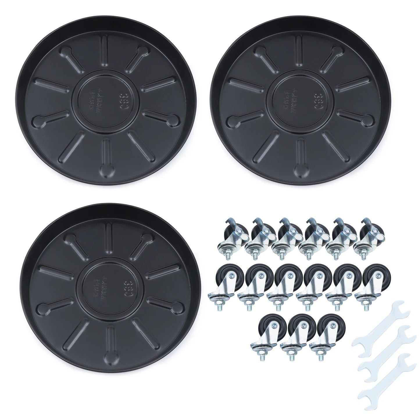 3pcs Black Heavy Duty Iron Plant Stand