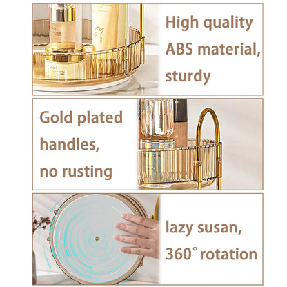 Rotating Makeup Organizer for Vanity High-Capacity