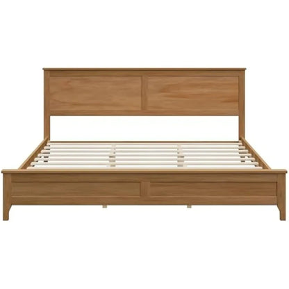 Contemporary Wooden King Bed with Headboard