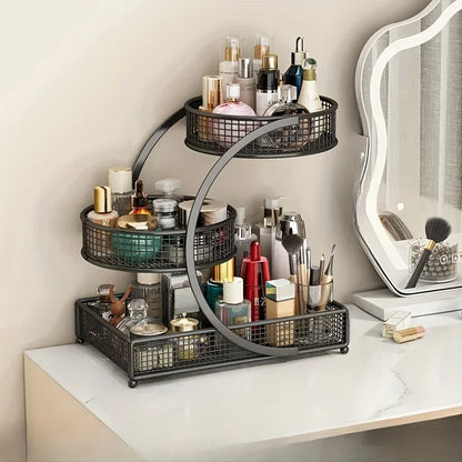 Metal Makeup Storage Rack Cosmetic Organizer Dresser