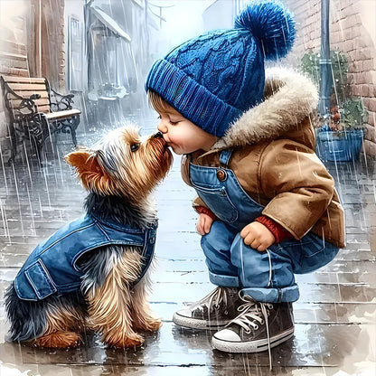 Full Embroidery 11CT Printed Boy Cross Stitch