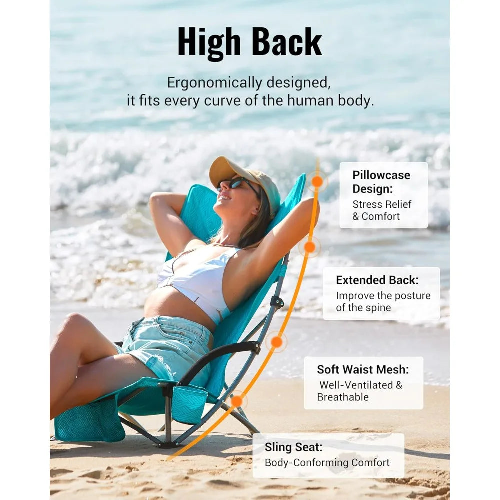 Low Beach Chairs, Portable Folding Chair Wide