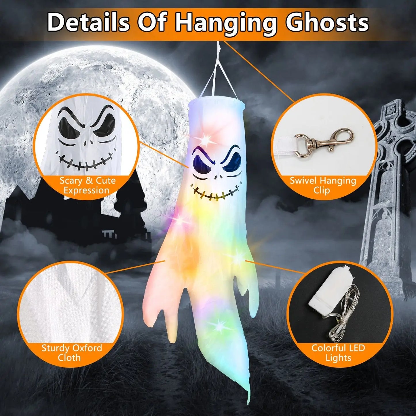 4Pcs Halloween Ghosts Hanging Decoration