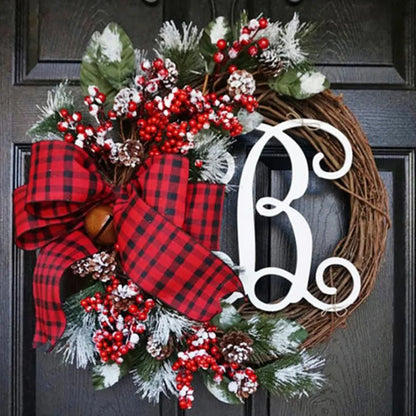 Christmas Letter Wreath American Christmas Door Hanging