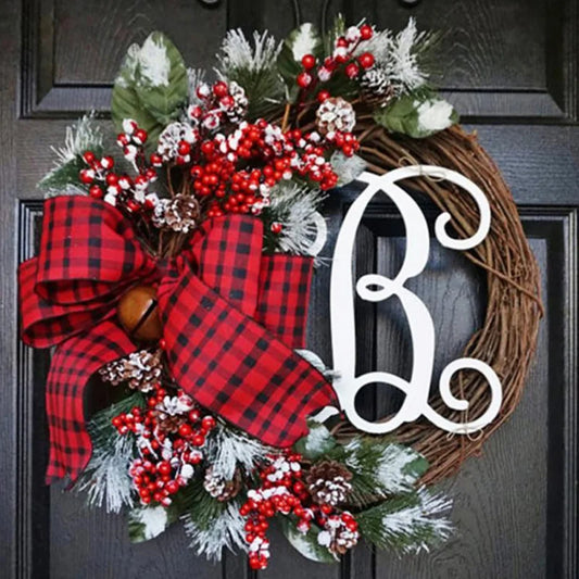 Christmas Letter Wreath American Christmas Door Hanging
