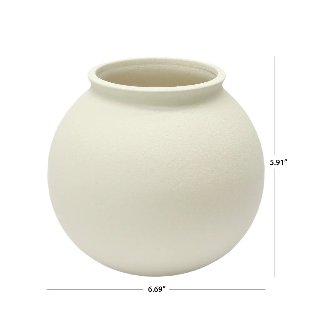 Matte Ceramic Round Vase Decorative Home Décor