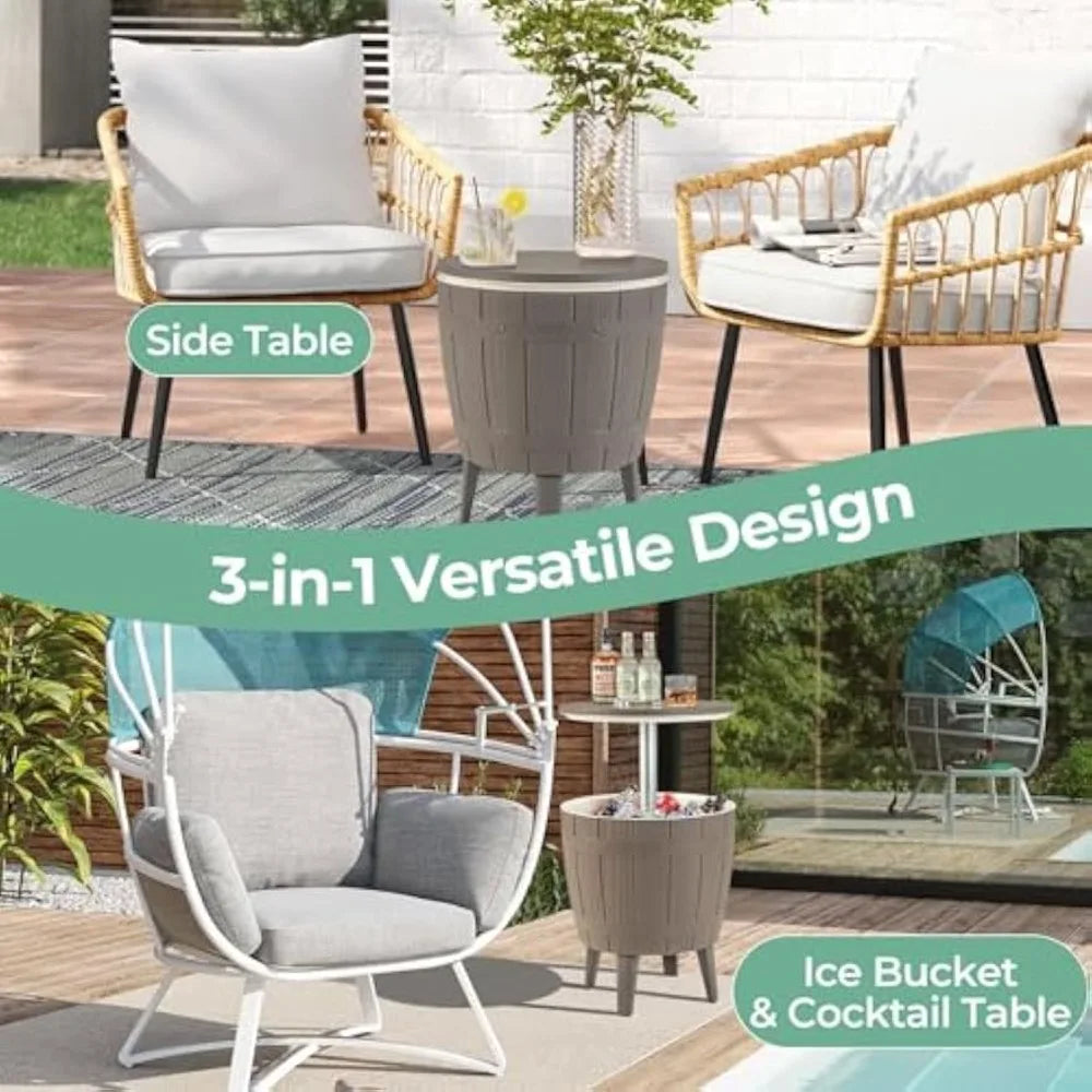 All-Weather Outdoor Cooler Patio Bar Side Table