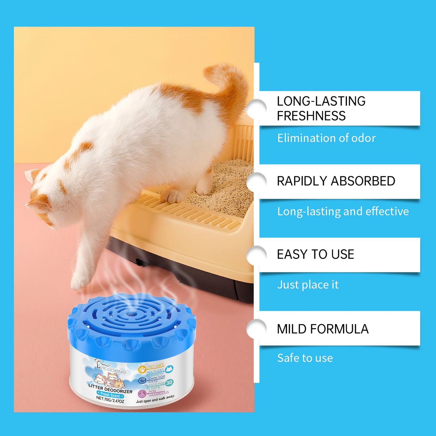 70g Cat Litter Box Deodorizer Freshing Scent