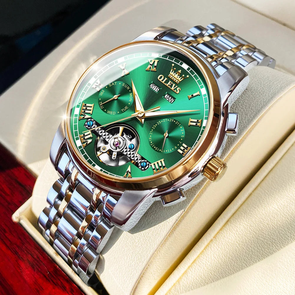 Automatic Mechanical Business Wristwatch Waterproof Stainless Steel