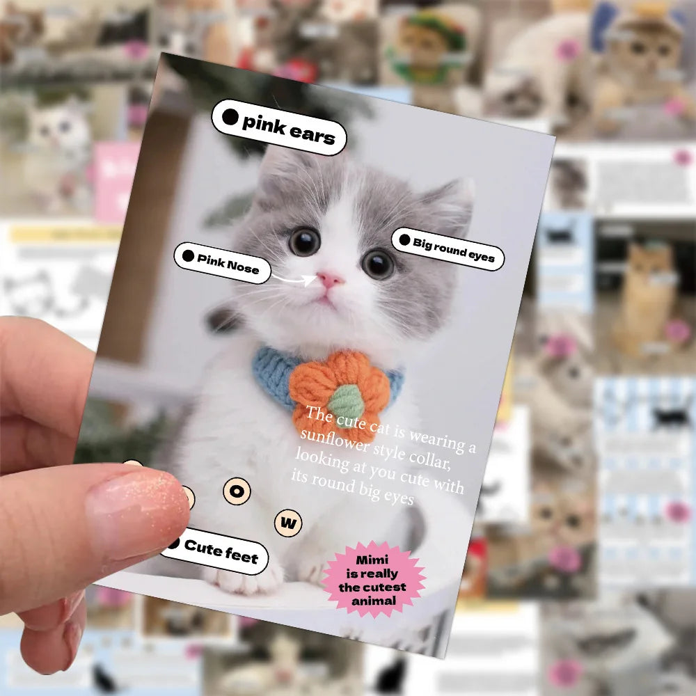 120 Sheets Cute Cat Waterproof Self-Adhesive Decals