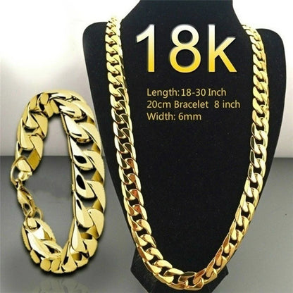 Men 18K Gold Cuban Chain Fashion Necklace