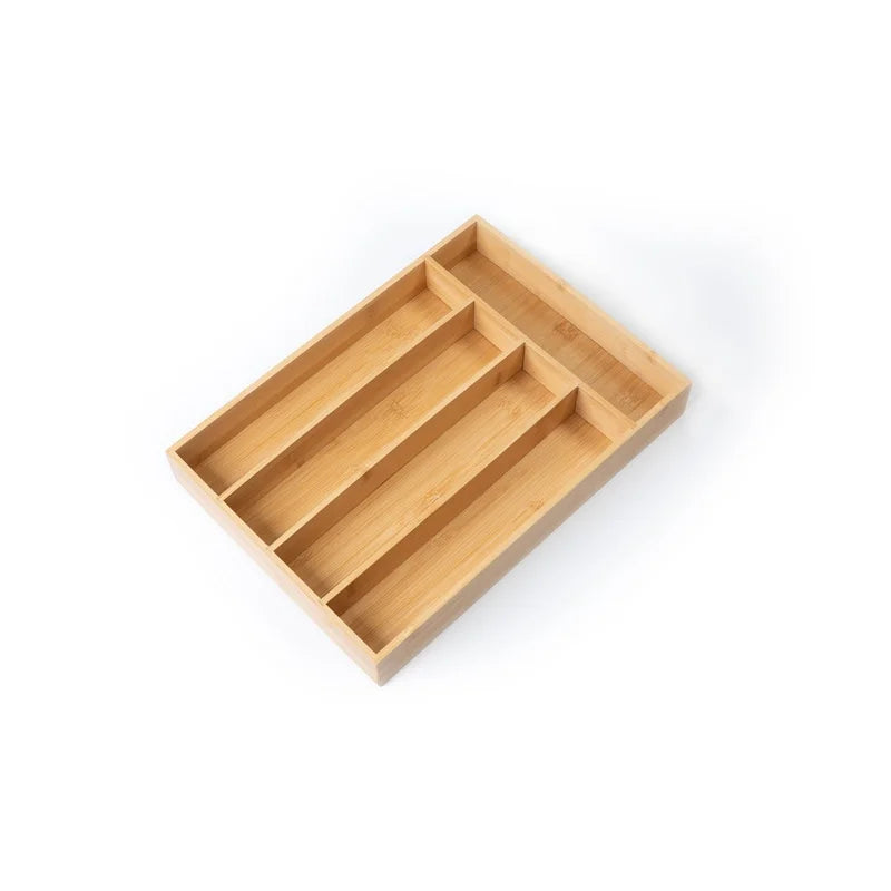Natural Bamboo Silverware Organizer Drawer Divider